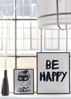 Affiche 'Be Happy' sur Bodie and Fou